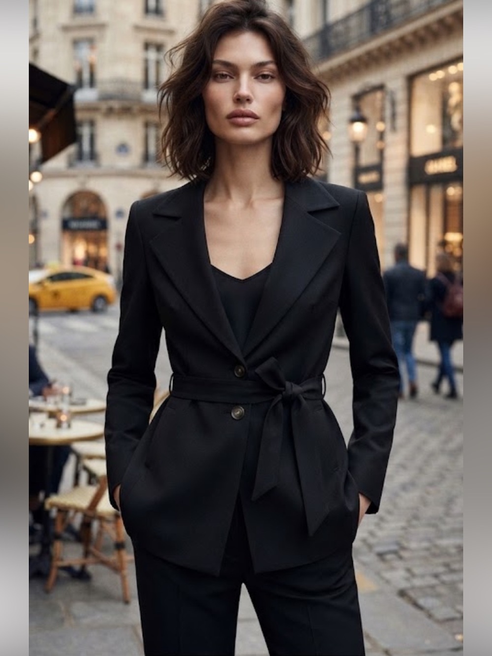 Vintage Dana Buchman Cotton Black Long Blazer Jacket 10 NWOT